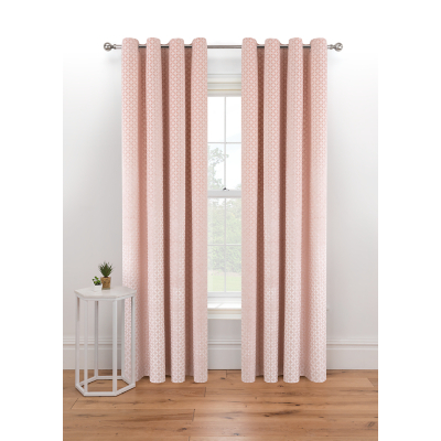 Pink Petal Laser Cut Velvet Eyelet Curtains