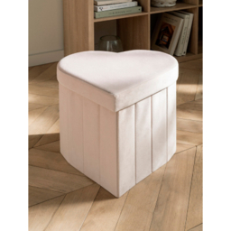 Pink Heart Foldable Storage Ottoman