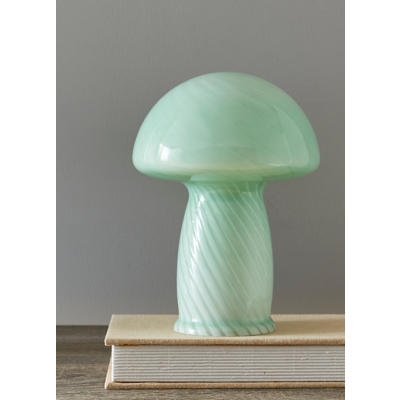 Green Swirl Glass Mushroom Lamp