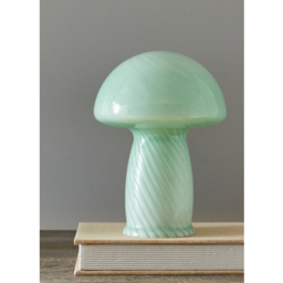 Green Swirl Glass Mushroom Lamp