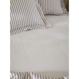 Yard Mauve Hebden 100% Cotton Narrow Stripe Fitted Sheet
