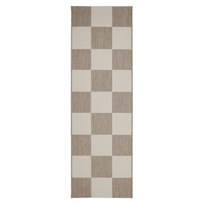 maker Indoor/Outdoor Natural Checkerboard Runner
