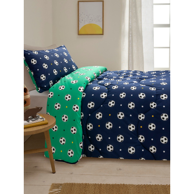 Navy Football Coverless Cotton Toddler Duvet - 10.5 Tog