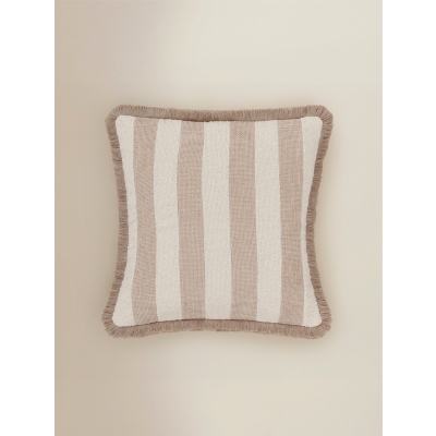 Stripe Chenille Texture Fringe Edge Cushion