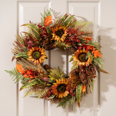 Scottish Everlasting 60cm Premium Sunflower Autumn Wreath