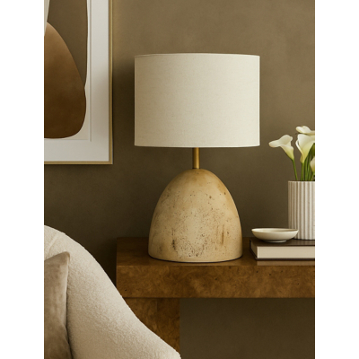 Searchlight Stone Travertine Effect Table Lamp
