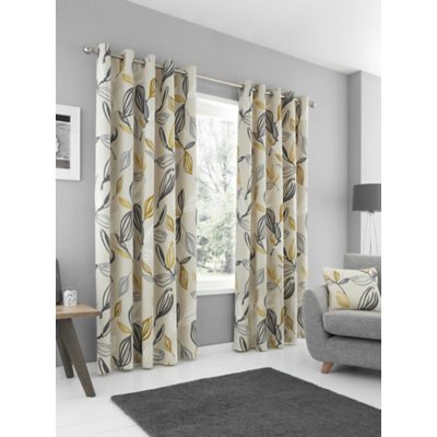 Fusion Ochre Ensley Eyelet Curtains