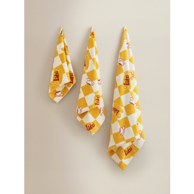 Gilmore Girls Yellow Checkered Cotton Towel Range