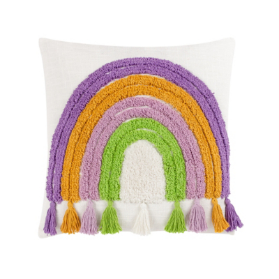Heya Home Rainbow Tassel Tufted Cushion