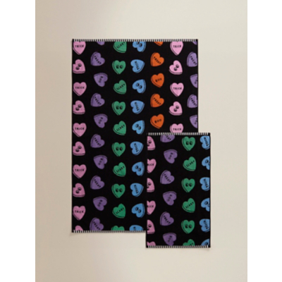 Black Halloween Heart Sweets Cotton Towel Range