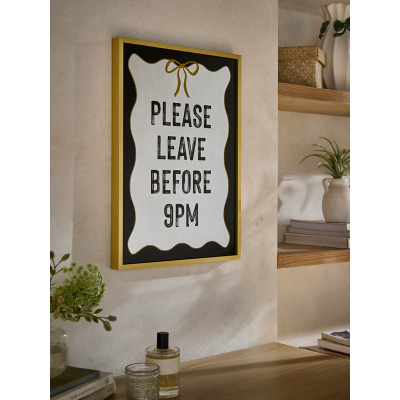 Iridescent Please Leave by 9pm Mirrored Sign