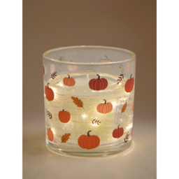 LED Glass Pumpkin Candle