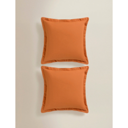 Orange Solid Dye Cushion 45cm x 45cm - Set of 2