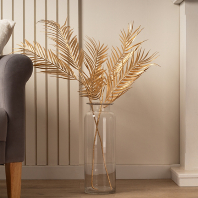 Scottish Everlasting Pack of 2 90cm Artificial Gold Palm Leaf Stems