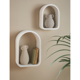 White Scallop Wall Shelf - Set of 2