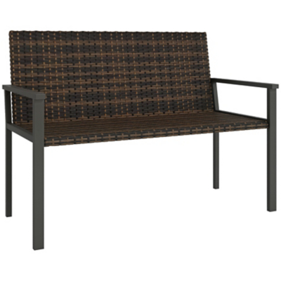 Outsunny 2 Seater Steel Frame Rattan Bench