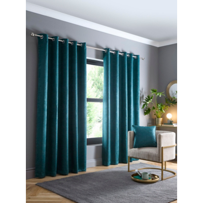 Fusion Forest Green Strata Eyelet Curtains