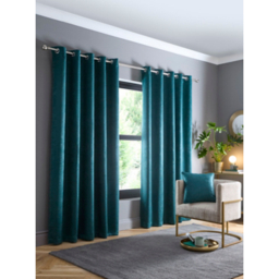 Fusion Forest Green Strata Eyelet Curtains