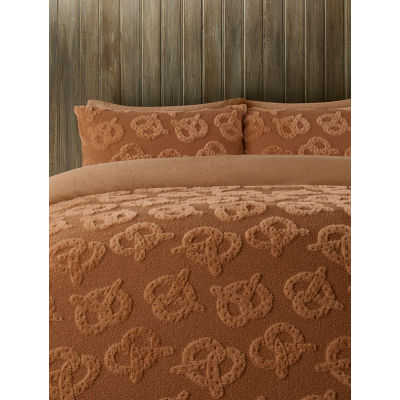 Brown Boucle Fur Pretzel Duvet Set