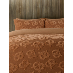Brown Boucle Fur Pretzel Duvet Set