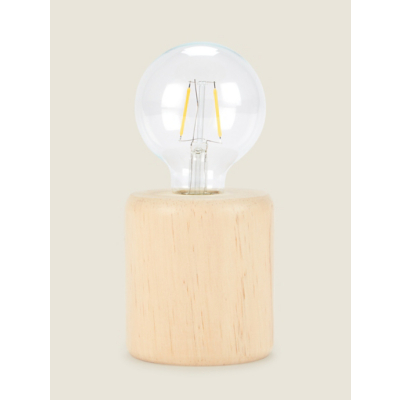 Natural Pale Wood Base Table Lamp