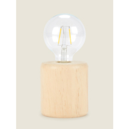 Natural Pale Wood Base Table Lamp