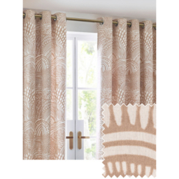 Hoem Beige Nola Abstract Eyelet Curtain