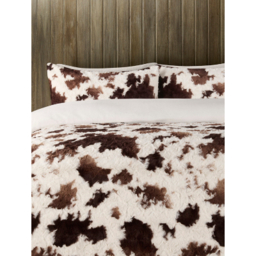 Cow Print Textured Faux Fur Super Snuggly Duvet Set