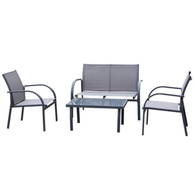 Outsunny Grey 4 Piece Minimal Garden Patio Set