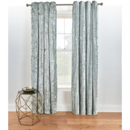 Grey Crushed Velvet Eyelet Curtains