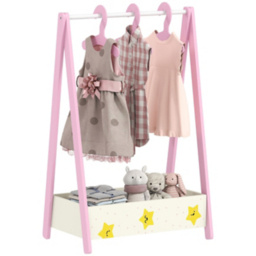 AIYAPLAY Sun & Stars Kids Clothes Rack Shelf and Hangers
