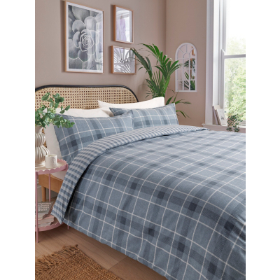 Checked Brushed Cotton Duvet Set