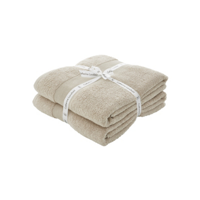 Catherine Lansfield Natural Antibacterial Bath Sheet - Set of 2
