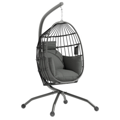 Outsunny Grey Folding Basket Swing Chair