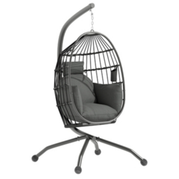 Outsunny Grey Folding Basket Swing Chair