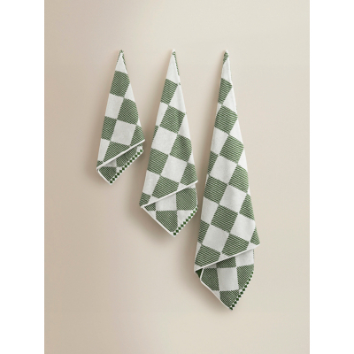 Green Diamond Cotton Towel Range