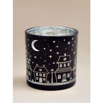 LED Spooky Street Glass Candle