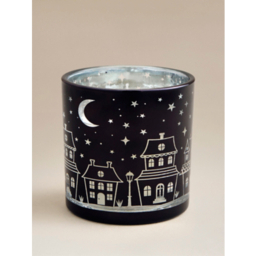 LED Spooky Street Glass Candle
