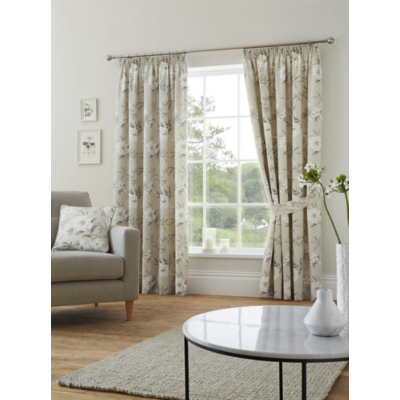 D & D Natural Eve Pencil Pleat Curtains