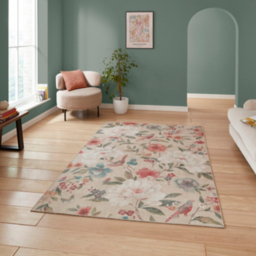 Catherine Lansfield Natural Pipa Floral Rug