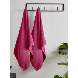 Catherine Lansfield Deep Pink Quick Dry Bath Sheet - Set of 2
