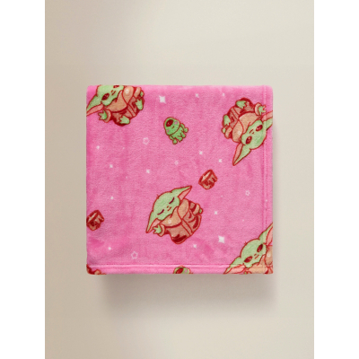 Star Wars Grogu Mandalorian Pink Super-Soft Throw