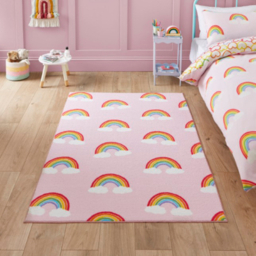 Catherine Lansfield Kids Rainbow Heart Rug