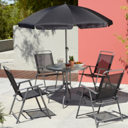 Cuba Black 6 Piece Garden Patio Set