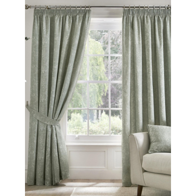 D & D Green Aveline Pencil Pleat Curtains