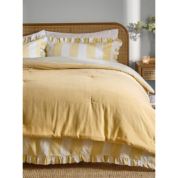 Wylder Yellow Edie 100% Cotton Velvet Bedspread - 140 x 220cm