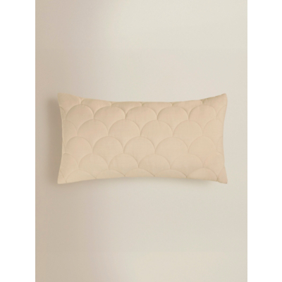 Natural Quilted Oblong Cushion