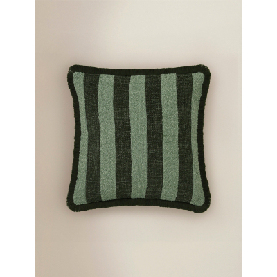 Stripe Chenille Texture Fringe Edge Cushion