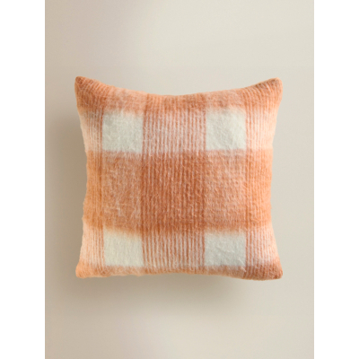 Orange Brushed Check Cushion