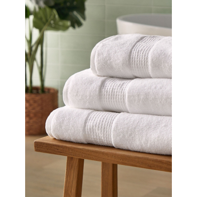 Silentnight White Luxury Cotton Waffle Towel Range